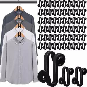 CLRBEATTY 100PCS 옷걸이 커넥터 후크 옷장 정리함을 위한 공간 절약 연장 헤비 듀티 플라스틱 행거 연결