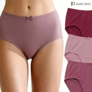 [제임스딘]제임스딘 여성 면팬티 무지 데일리 맥시 60수 면스판 삼각 팬티 3종