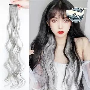[콩심팥심]여성용 웨이브 헤어 컬러 헤어피스 붙임머리