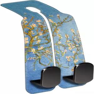 지갑용 카시트 헤드레스트 후크 1팩 추상 꽃무늬 아몬드 나무 가방 홀더 더블 메탈 자동차 걸이 액세서리