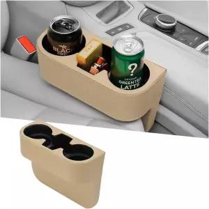 컵 홀더가 있는 카시트 갭 필러 정리함 가죽 다기능 차량 앞좌석 틈새 보관함 가방 자동차 콘솔 사이드