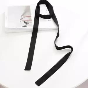 여성 슬림 롱 타이 스카프 스타일링 연출 롱넥타이