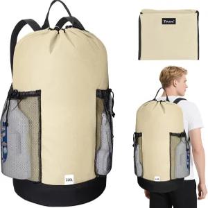 BALEINE 120L 세탁 가방 백팩 어깨끈이 달린 900D 옥스포드 패브릭 대형 여행용 대학 기숙사 아파트