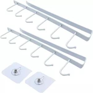 조르페터 2팩 머그 홀더 언더 캐비닛 커피 다용도 주방 후크 공간 절약형 주방/컵/키 보관/스카프 타이