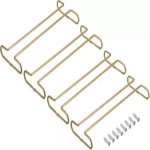 uxcell 와인잔 랙 캐비닛 아래 4Pcs 10인치 스템웨어 걸이 스테인리스 스틸 정리함 보관 행거 5mm 기둥