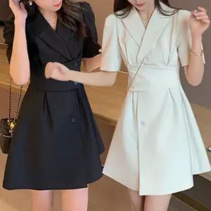 여자 세련된 모임룩 시크 블레이저 원피스