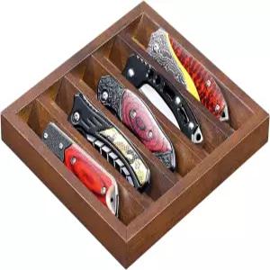 포켓 나이프 케이스 보관용 아모드 디스플레이 홀더 Edc 트레이가 손전등에 맞습니다월넛 1팩