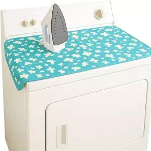 플로럴 휴대용 다림질 매트 18인치 x 31인치 테이블탑 카운터 또는 세탁기 표면용 미끄럼 방지 다리미