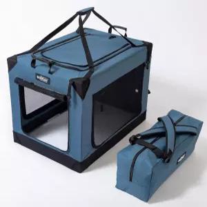 알루미늄 프레임 상단 커튼 휴대용 가방 플리스 침대가 있는 엘리트필드 4도어 접이식 소프트 도그 상자2년
