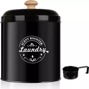 세탁실 정리용 세탁 향기 부스터 비드 디스펜서 용기 뚜껑으로 금속 농가 장식 세제용 블랙