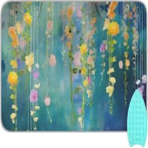 키가이 수채화 조류 다리미 담요 두꺼운 휴대용 다림질 패드 여행용 매트 테이블 상판 세탁기 건조기