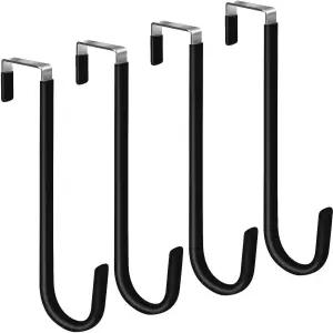 문고리 4팩 대형 문걸이 고리 부드러운 고무 표면으로 긁힘 방지 욕실용 거실용 주방 걸이 옷 수건 신발