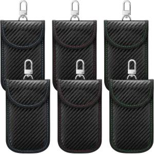 탈루 6피스 패러데이 키포브 프로텍터 자동차 케이스 미니 파우치 방지 신호 RFID 차단 레드 그린 블루