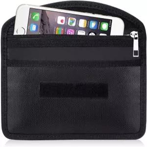 지퍼가 달린 방화 패러데이 가방 추적 방지 EMF GPS RFID 자동차 키 신호 차단 지갑 보호 파우치 케이스