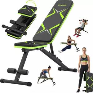 DOMOR 조절 가능한 웨이트 벤치 홈 헬스장용 7개의 등받이 기본 운동 빠른 접이식 남성용 안정적인 가슴