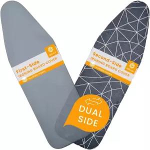 SAVUK 다리미 보드 커버 및 패드 듀얼 사이드 X2 평생 더블 헤비 듀티 두꺼운 패딩 열 반사 논스틱 스코치