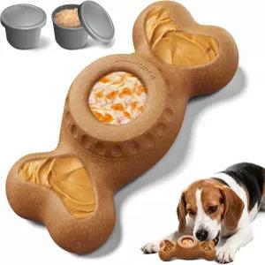 공격적인 츄어를 위한 3in1 농축 개 장난감 땅콩버터 홈이 있는 냉동 간식 및 인터랙티브 디스펜서