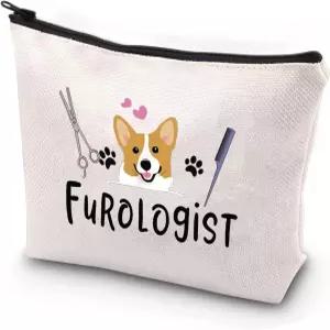 JYTAP 퍼올로지스트 재미있는 강아지 스타일리스트 귀여운 미용사 화장품 가방 서바이벌 키트 지퍼 파우치