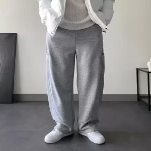 [모노폴로지]포켓 절개 디테일 벌룬핏 기모바지 와이드핏 트레이닝 극세사기모 스?팬