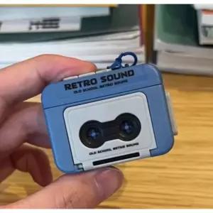 레트로 테이프 녹음기 키링 미니 재생기 키홀더 레드 녹음+제이초래재생 키체인 포함