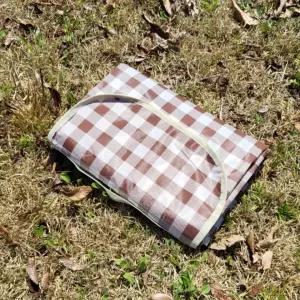 체크무늬 방수 피크닉 매트 초콜렛 중형