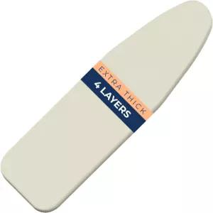 다리미 보드 커버 및 패드 추가 두꺼운 헤비 듀티 패딩 4겹 은색 코팅 논스틱 스코치 얼룩 방지 표준 크기