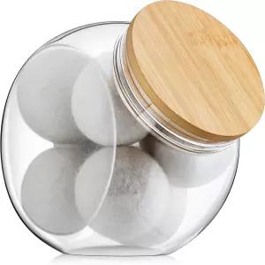 세탁실용 티니유 1팩 건조기 볼 홀더 플라스틱 세탁 포드 용기 0.56갤런 욕실 병 식기세척기 대나무 뚜껑