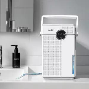 배수 호스가 있는 Lacidoll 소형 제습기 욕실용 휴대용 800평방피트 가정용 118온스 7가지 컬러풀 라이트