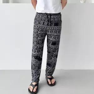 남성 여름 패턴잠옷 쿨팬츠 파자마바지 시원한 밴딩팬츠