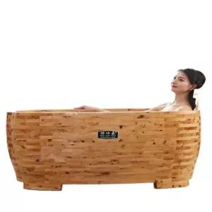 사이프러스 나무 욕조 야외 히노끼 자쿠지 1100x650x600mm 파인 원통형