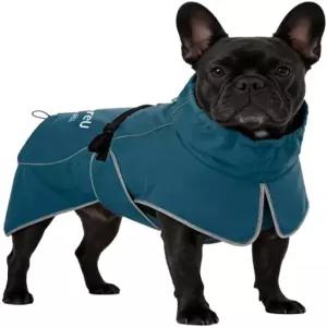 방수 방풍견 레인코트 목줄 구멍이 있는 경량 통기성 조절 가능한 반려동물 소형 중형견용 반사 스트랩 개