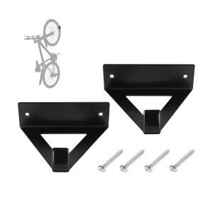 NiQinWuKin 2팩 자전거 거치대 벽걸이 보관대 실내 보관 및 차고 정리 EVA 포함 플립업 - 산악(트라이앵글 블랙)