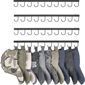 야구 모자 40개 보관용 Mkono 랙 모던 메탈 옷장 후크 침실 현관 정리용 월 마운트 볼 캡 홀더 정리함 4개