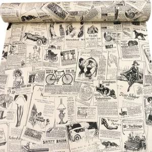 주방 욕실 캐비닛 서랍장용 자가 접착 빈티지 신문지 벽걸이 라이너 17.7x117 인치 공예품