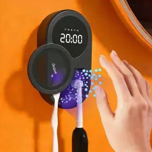 UVC와 1억 개의 음이온이 포함된 칫솔 세정제 홀더가 있습니다 360 소독 곰팡이 및 냄새 제거를 위한 자동