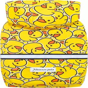 후드가 달린 핏웜 퍼니 덕 개 비옷 작은 강아지 소년 소녀를 위한 방수 레인 재킷 반사 펫 폰초 패커블