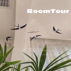 봄철 자연 테마 장식품 자연장식 인테리어소품 모빌 빈티지소품 테마장식 벽난로장식 3마리 제비 반제품