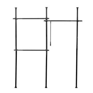 [생활] 행거 3단 고정식행거 블랙 옷행거 행거봉 기둥