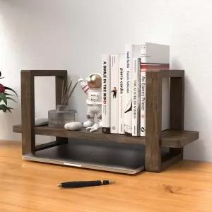 작은 북엔드형 데스크톱 책장 소박한 수제 빈티지 스타일 루즈핏 리버서블 정리함 가정 클래스 기숙사용