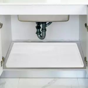 주방용 UX셀 방수 언더 싱크 매트 욕실 캐비닛용 28인치 x 22인치 실리콘 라이너 드립 트레이 정리