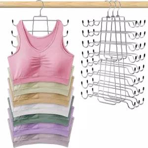 포즈안 탱크 탑 행거 4팩 공간 절약 브라 미끄럼 방지 옷장 정리함 및 카미솔용 보관 수영복 스카프 타이