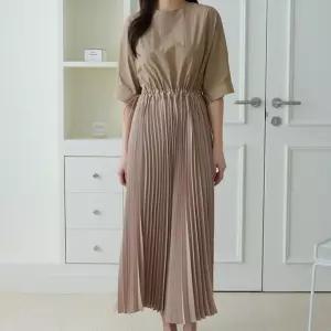 여자 주름치마 스트링 플리츠 찰랑핏 캐주얼 롱원피스