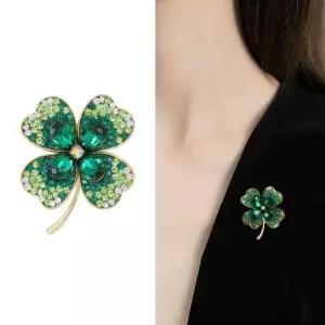 그린 클로비 브로치 패션 액세서리 옷핀