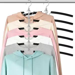 옷걸이 공간 절약 셔츠 논슬립 6겹 탈부착 폼 패딩 멀티 정리함 스웨터 후드 블라우스 코트 블랙 2팩