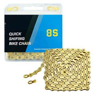 골드 바이크 체인 6/7/8 스피드 체인, 1/2 x 3/32 인치, 116 링크, 합금 스틸, 트리플 스트랜드, 산악 자전거 로드 바이크에 적합