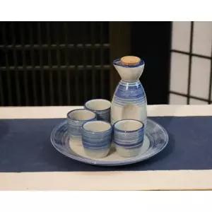 사케 술잔세트 도자기 술잔 정종 그릇 A. 연꽃 1주전자 2잔 세트