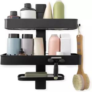샤워스마트 방청 캐디 조절 가능한 선반이 있는 월 마운트 보관 및 랙 간편한 청소 트레이 욕실 리모델링