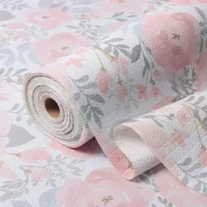 주방용 모란 선반 및 서랍 라이너 접착력이 없고 미끄럼 방지가 강한 꽃 발렌타인데이 캐비닛 방수 찬장