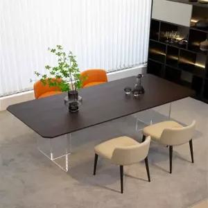 화강암 식탁 천연 화산석 돌 북유럽 테이블 140x80x75cm 투명