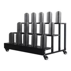 시트지 롤 진열대 벽지 샘플 보관대 거치대 견본 블랙 2층 10기둥 계단형 전시대 조절 발